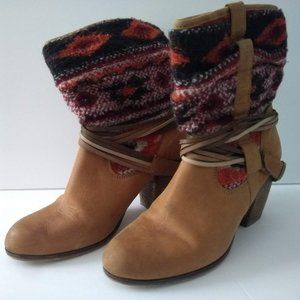 Steve Madden Tolteca Cognac Southwest Tribal Aztec